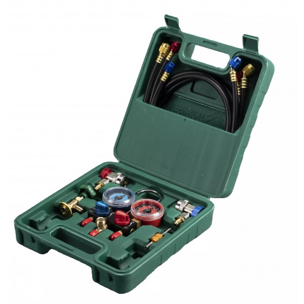 OTO KLİMA GAZ DOLDURMA SETİ HONGSEN HS-M01 R22 / R134 / R1234Yf Manifold Hortumlu OTO KLİMA GAZ DOLDURMA SETİ HONGSEN HS-M01 R22 / R134 / R1234Yf Manifold Hortumlu