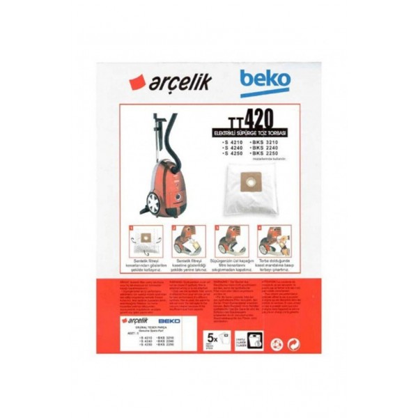 Arçelik S 4240 C Süpürge Toz Torbası Bez 20 Adet